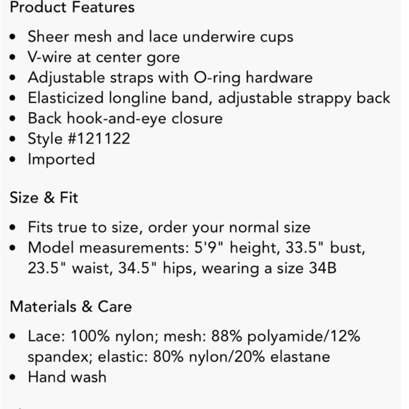 Thistle and Spire Black Eros Lace Longline Bra 32B Bralette Top - Picture 3 of 9